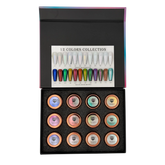 HNS NAIL CHROME POWDER 12 COLORS COLECCTION free 2 base chorme HNS