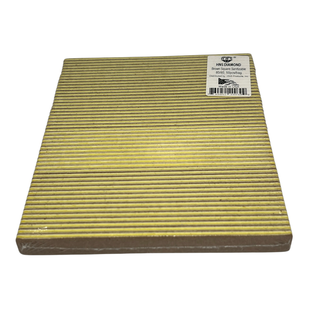 HNS DIAMOND NAIL FILES BROWN SQUARE Sanitizable 80/80 IN bag 50pcs