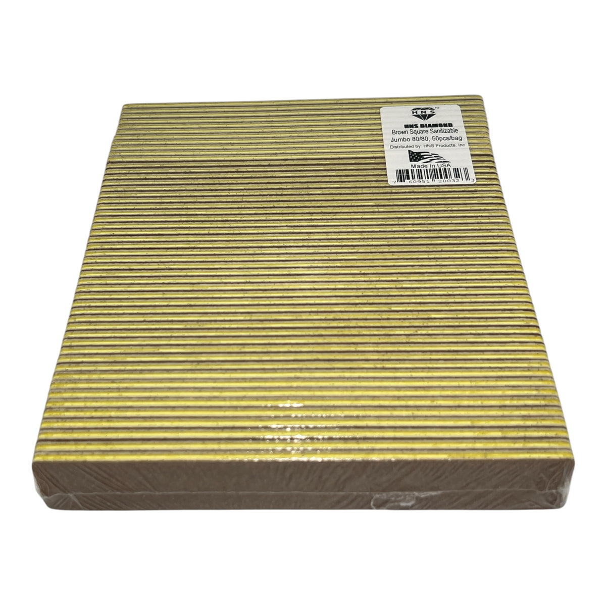 HNS DIAMOND NAIL FILES BROWN SQUare Sanitizable Jump 80/80 IN bag 50pcs